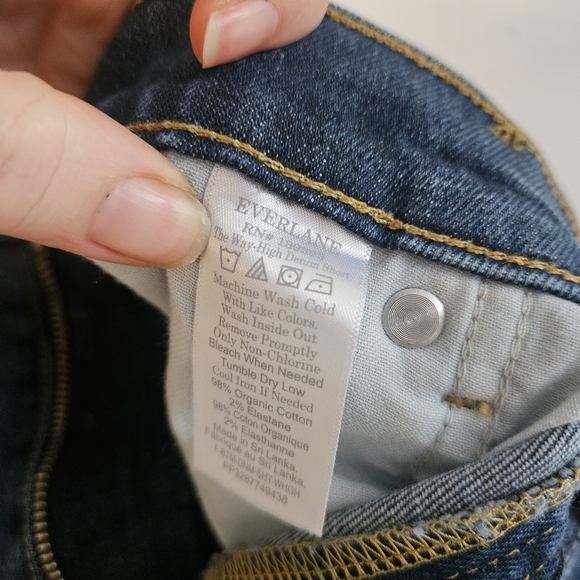 Everlane The High Way Dark Blue Denim Shorts - Picture 10 of 10